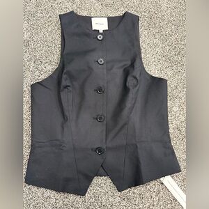 Reformation Black Button-Up Vest